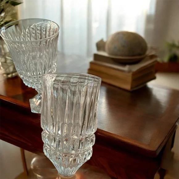 Vintage Fostoria Heritage Lead Crystal Water Goblets | Set of 2 - Picture 4 of 7